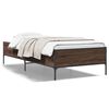 vidaXL Estructura cama madera ingenier&iacute;a metal marr&oacute;n roble 90x190 cm