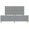 vidaXL Estructura de cama con cabecera Gris claro 180 x 200 cm tela