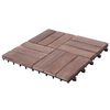 vidaXL Baldosas de terraza 11 uds madera maciza reciclada 30x30 cm