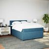 vidaXL Cama box spring con colch&oacute;n terciopelo azul 140x190 cm