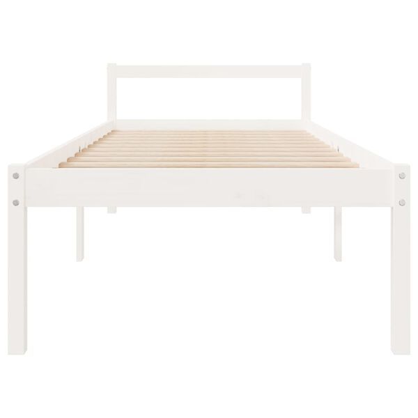 vidaXL Cama para personas mayores madera maciza pino blanca 90x200 cm