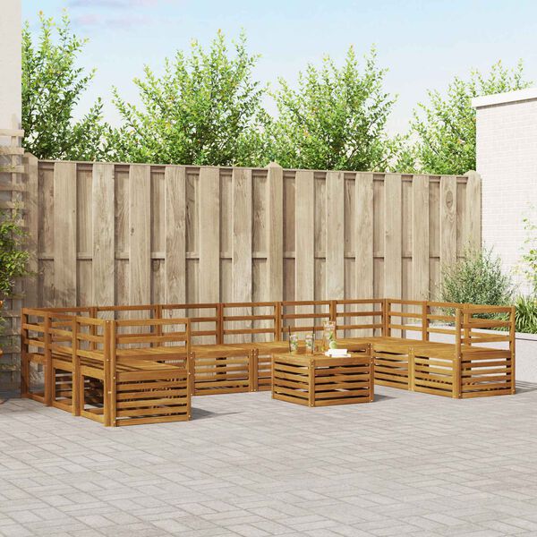 vidaXL Juegos de sof&aacute;s Natural Madera de Acacia S&oacute;lida