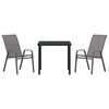 vidaXL Conjunto de Comedor de Jard&iacute;n 3 pcs Gris y Negro
