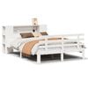 vidaXL Cama-librer&iacute;a sin colch&oacute;n, blanca, 160x200cm, madera maciza de pino