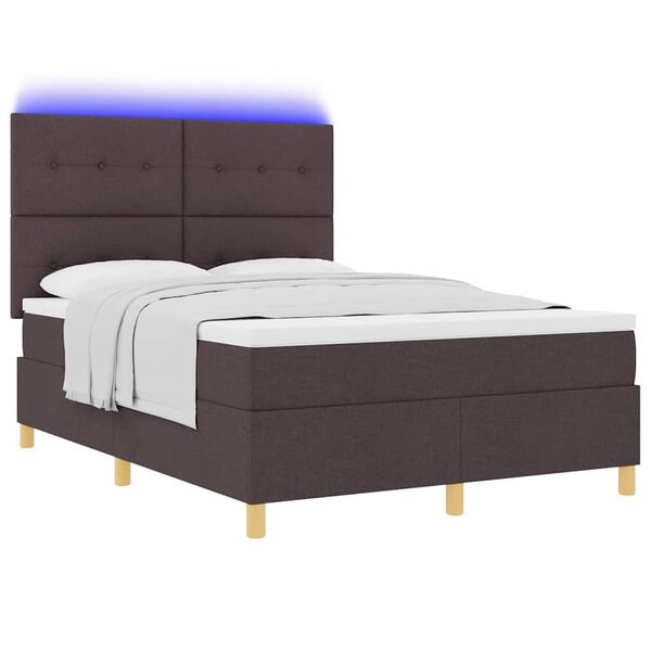 vidaXL Cama tipo Box Spring Marr&oacute;n oscuro 160 x 200 cm tela