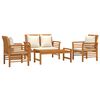 vidaXL Set de muebles de jardín 4 pzs y cojines madera maciza acacia