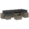 vidaXL Set de sof&aacute;s de jard&iacute;n y cojines 8 piezas rat&aacute;n sint&eacute;tico gris