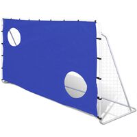 vidaXL Portería de fútbol con pared de puntería acero 240x92x150 cm