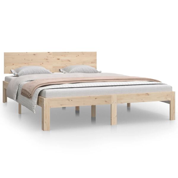 vidaXL Estructura de cama sin colchón madera maciza de pino 140x200 cm