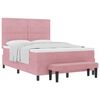 vidaXL Cama tipo Box Spring con cabecera Rosa 190 x 140 cm Terciopelo