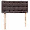 vidaXL Cama box spring con colch&oacute;n tela marr&oacute;n oscuro 120x190 cm