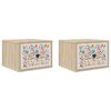 vidaXL Mesita de noche de pared MAINZ 2 uds. Roble Sonoma