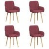 vidaXL Sillas de comedor 4 uds. Tela Rojo vino 56,5 x 50 x 87,5 cm