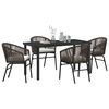 vidaXL Conjunto de Comedor de Jard&iacute;n 5 pcs Marr&oacute;n