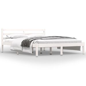 vidaXL Estructura de cama doble sin colch&oacute;n blanco 150x200 cm