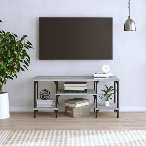 vidaXL Mueble de TV madera contrachapada gris Sonoma 102x35x45,5 cm