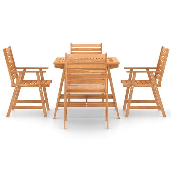vidaXL Juego de comedor para jard&iacute;n 5 piezas madera maciza de acacia