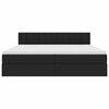vidaXL Cama con almacenamiento y colch&oacute;n Negro 200 x 200 cm