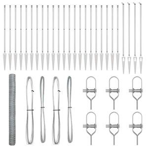 vidaXL Poste de Valla Plateado