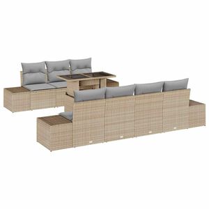 vidaXL Conjunto de sof&aacute; de jard&iacute;n 8 uds. Beige y Gris Claro