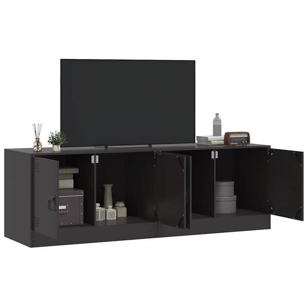 vidaXL Muebles para TV 2 unidades acero negro 67x39x44 cm