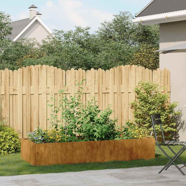 vidaXL Jardinera oxidada 200x80x40 cm acero corten