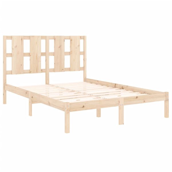 vidaXL Estructura de cama sin colch&oacute;n madera de pino blanca 140x200 cm