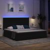 vidaXL Cama con almacenamiento y LED Negro 200 x 200 cm Poli&eacute;ster