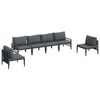 vidaXL Conjunto de sof&aacute;s de jard&iacute;n con coj&iacute;n 6 pcs Negro Acero