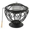 vidaXL Brasero y barbacoa 2 en 1 atizador acero inoxidable 59x59x60 cm