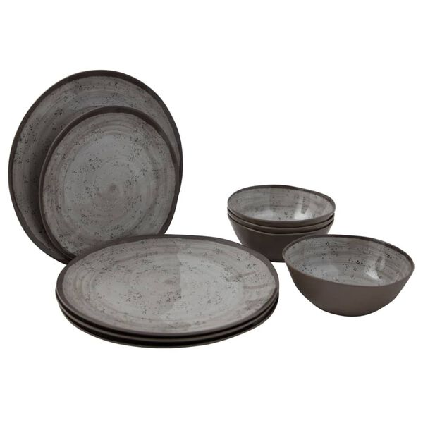 Bo-Camp Juego de vajilla de camping 12 piezas Halo melamina beige