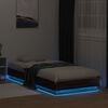 vidaXL Estructura de cama con luces LED roble marr&oacute;n 100x200 cm