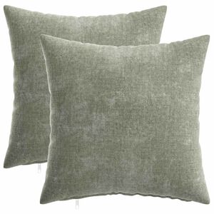 vidaXL Funda de almohada 2 uds. HEERLEN Verde 35 x 35 cm Tela Chenille