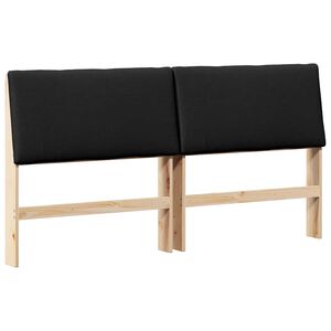 vidaXL Cabecero tapizado Negro 200 cm Madera de pino macizo