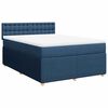 vidaXL Cama box spring con colch&oacute;n tela azul 140x200 cm