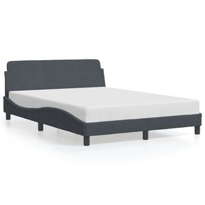 vidaXL Estructura de cama Dover terciopelo gris oscuro 140x200cm