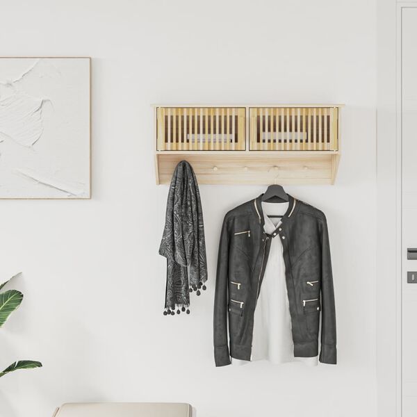 vidaXL Armario pared ganchos madera contrachapada 80x24x35,5 cm