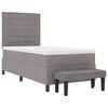 vidaXL Cama tipo Box Spring con colch&oacute;n Taup&eacute; 100 x 200 cm tela