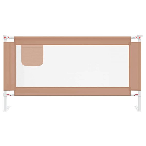 vidaXL Barandilla de seguridad cama de ni&ntilde;o gris taupe tela 160x25 cm