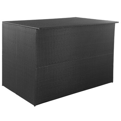 vidaXL Caja de almacenaje jardín 150x100x100 cm ratán sintético negro