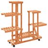 vidaXL Soporte de flores con ruedas madera maciza abeto 95x25x101 cm