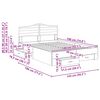 vidaXL Estructura de cama con cabecera Madera vieja 140 x 190 cm