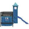vidaXL Cama alta para ni&ntilde;os con torre madera pino azul 90x190 cm