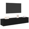vidaXL Mueble de TV Montado en la Pared 2 pcs Roble Negro