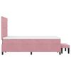 vidaXL Cama tipo Box Spring con colch&oacute;n Rosa 120 x 190 cm Terciopelo