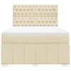 vidaXL Cama box spring con colch&oacute;n tela color crema 160x200 cm