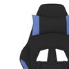 vidaXL Silla gaming de masaje tela negro y azul