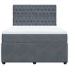 vidaXL Cama box spring con colch&oacute;n terciopelo gris oscuro 140x200 cm