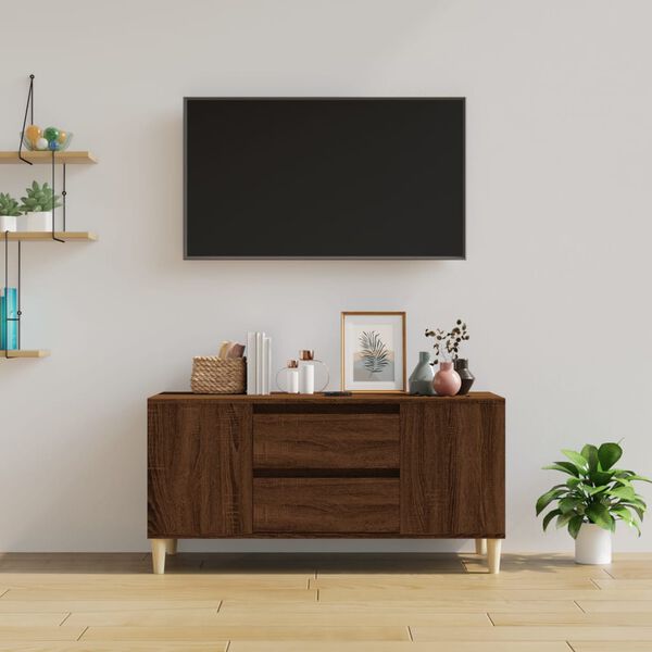 vidaXL Mueble para TV madera contrachapada marrón roble 102x44,5x50 cm