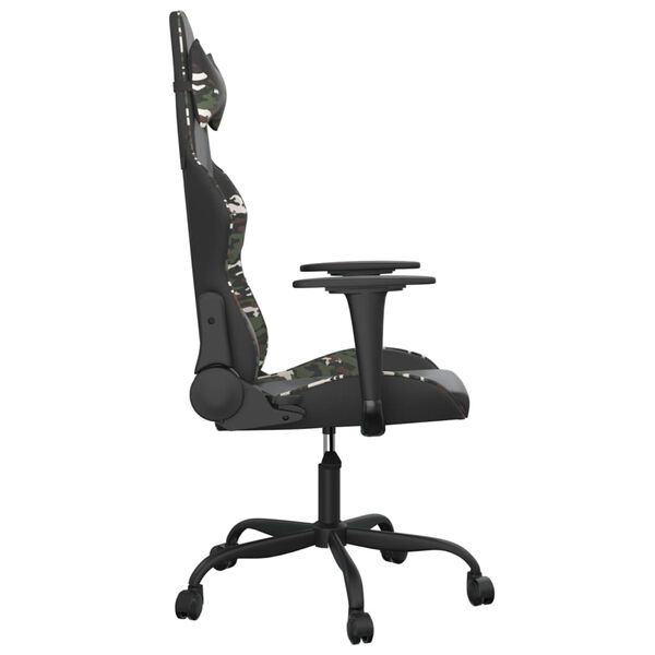 vidaXL Silla gaming cuero sint&eacute;tico negro y camuflaje